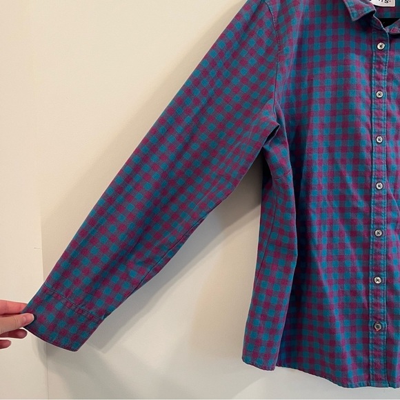 Women’s Orvis teal and pink plaid button down shirt size XL - Picture 2 of 4